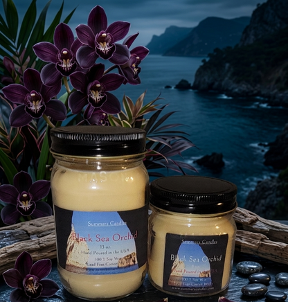 Black Sea Orchid Scented Candles - Summers Candles