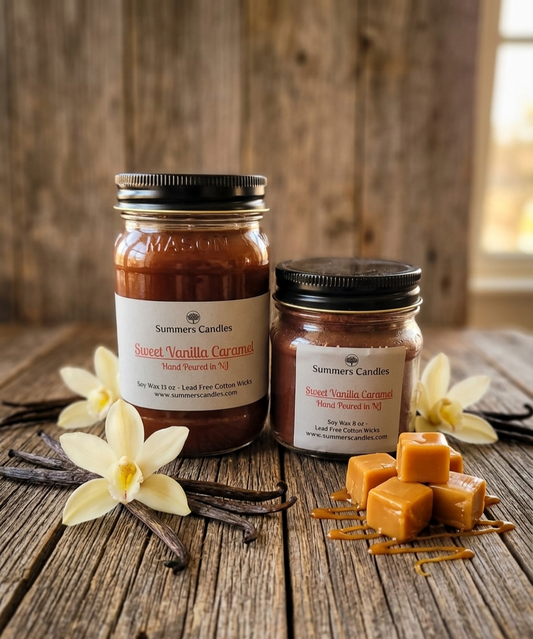 Sweet Vanilla Caramel Scented Candles - Summers Candles