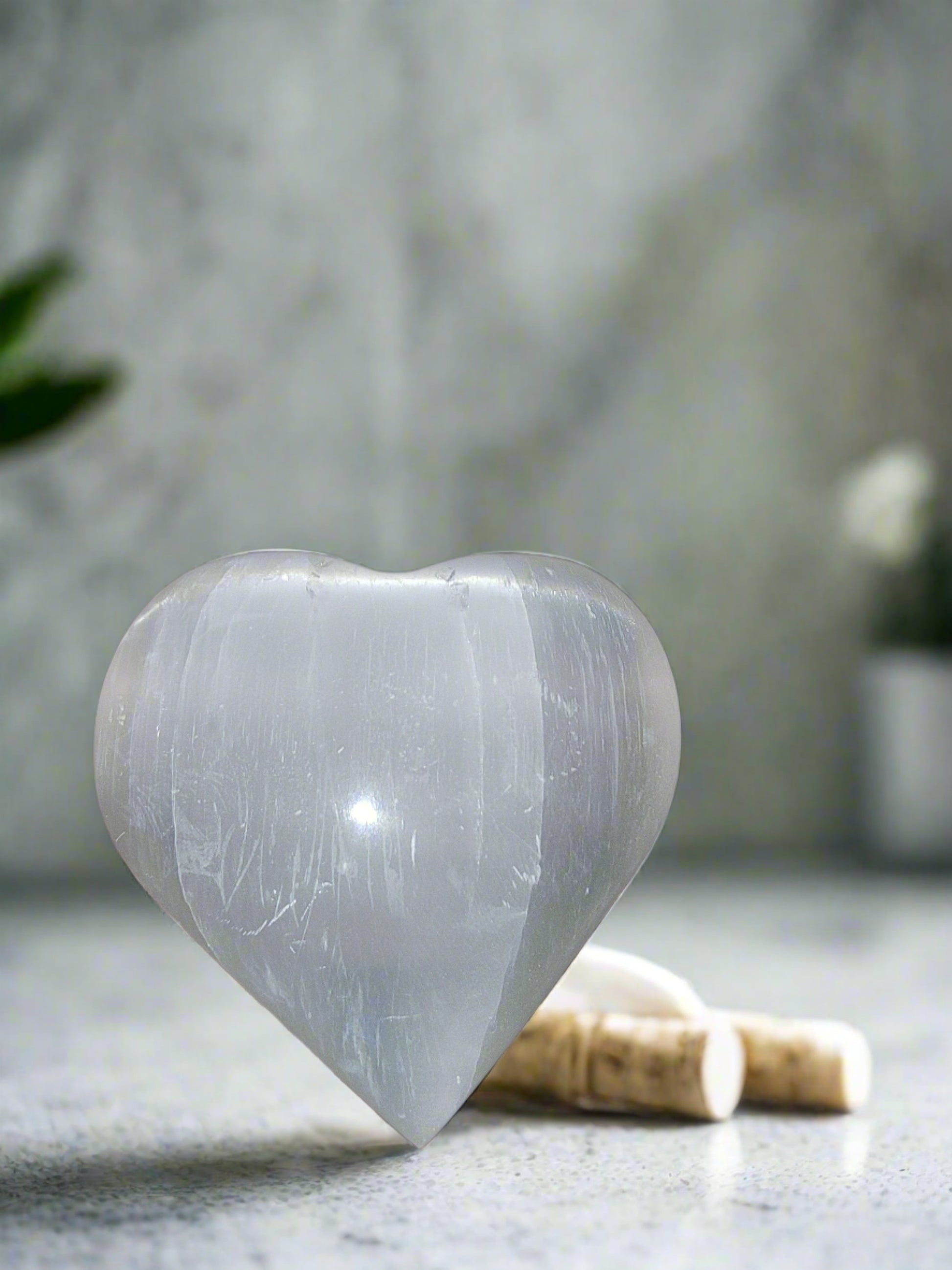 Selenite Heart Crystal- Summers Candles