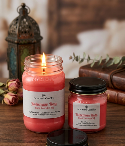 Bohemian Rose Scented Candle - Summers Candles
