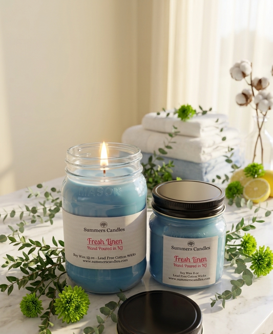 Fresh Linen Scented Candles - Summers Candles