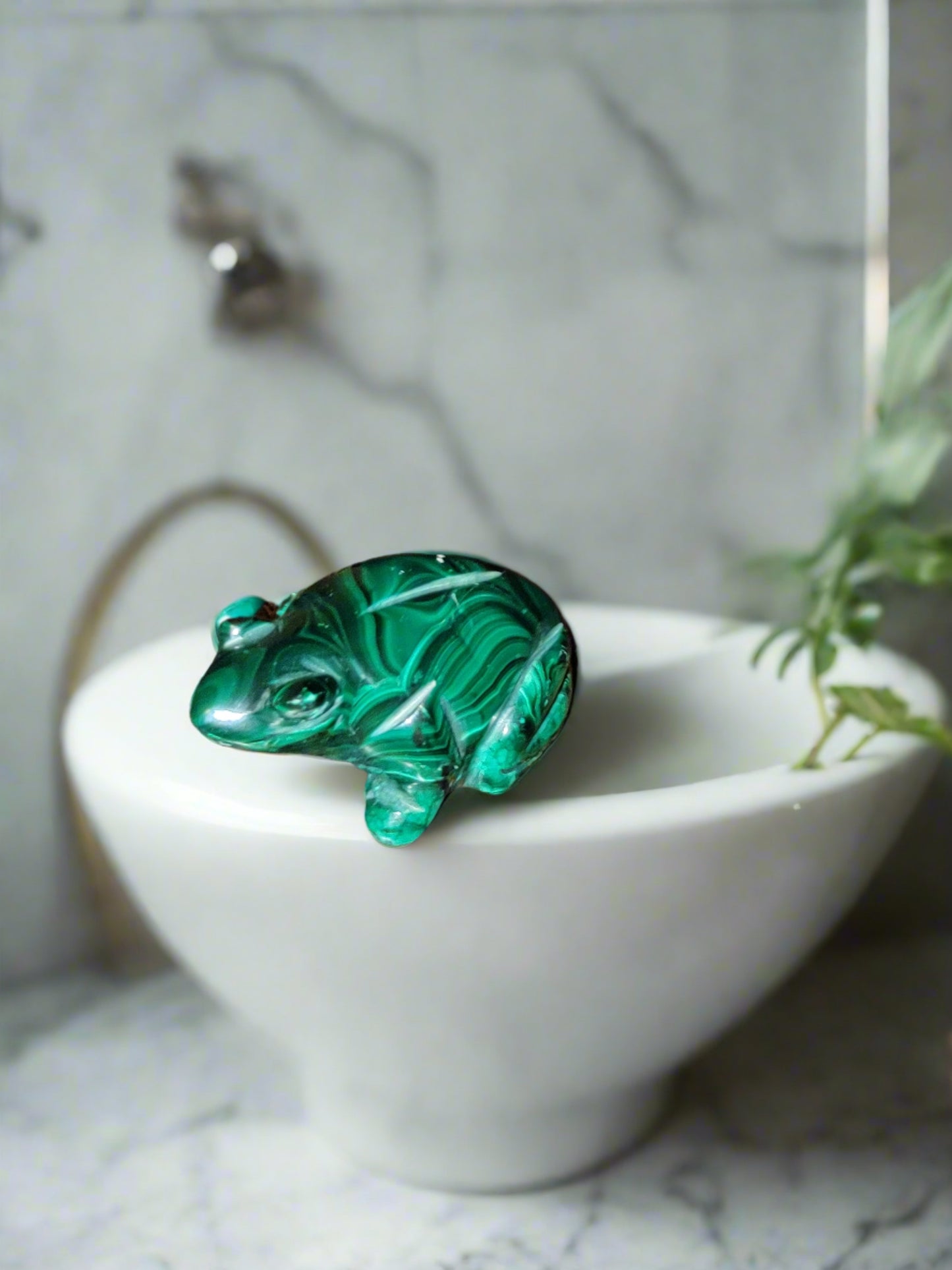 Green Malachite Crystal Frog- Summers Candles