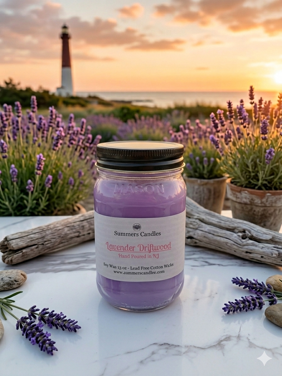 Lavender Driftwood Scented Candle - Summers Candles