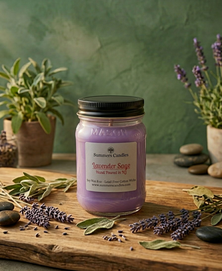 Lavender Sage Scented Candle - Summers Candles