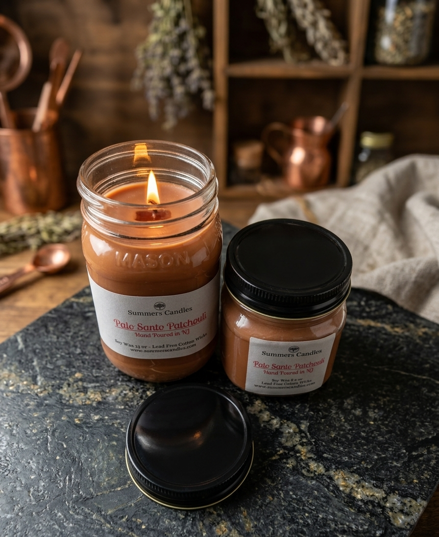 Palo Santo Patchouli Scented Candle- Summers Candles
